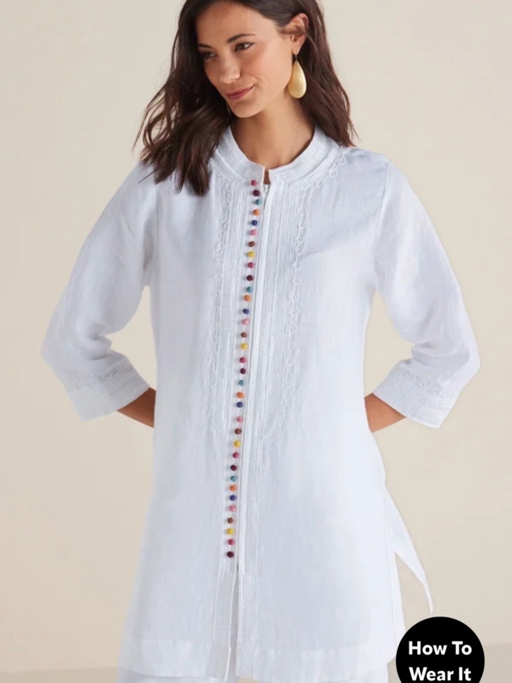 Soft Surroundings desert Tunic/ Dress Beach Cover Size XS 100% Linen